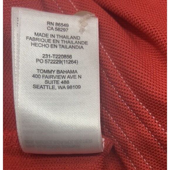 Men’s Tommy Bahama Large Island Zone Polo Shirt Mesh Supima Cotton Red - Picture 10 of 10